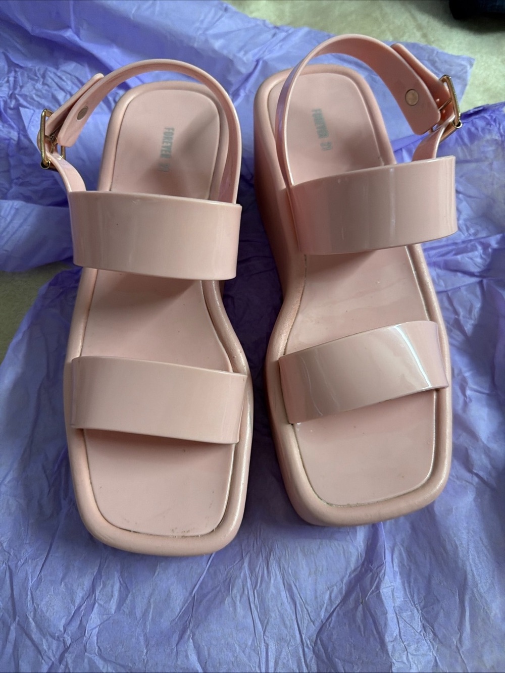 Forever 21 size 9 Women’s Pink Strappy Platform Sandals